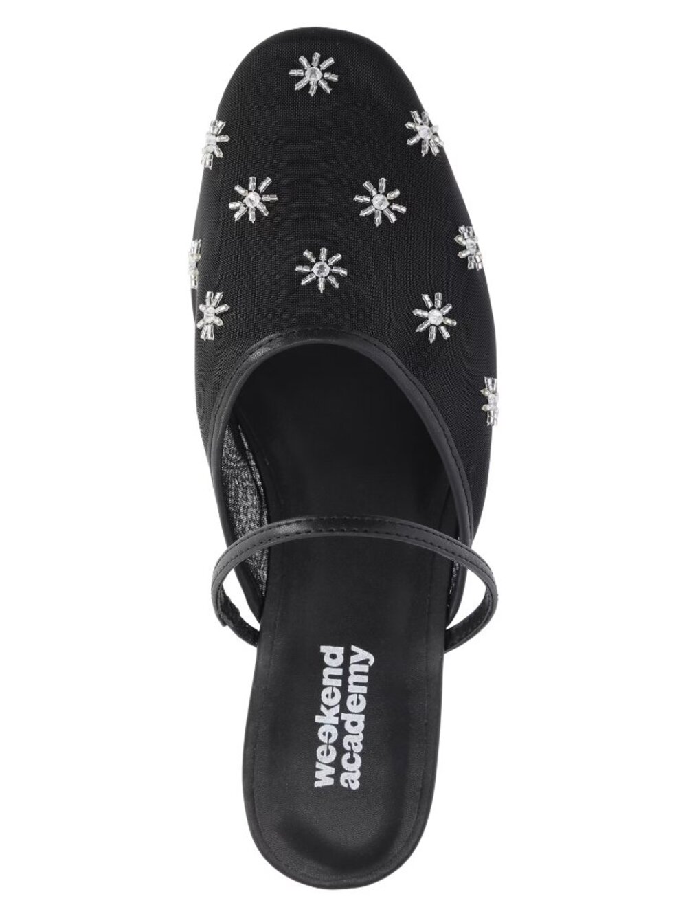 NEW Weekend Academy Girls Beaded Mesh Slip On Shoes Black 3